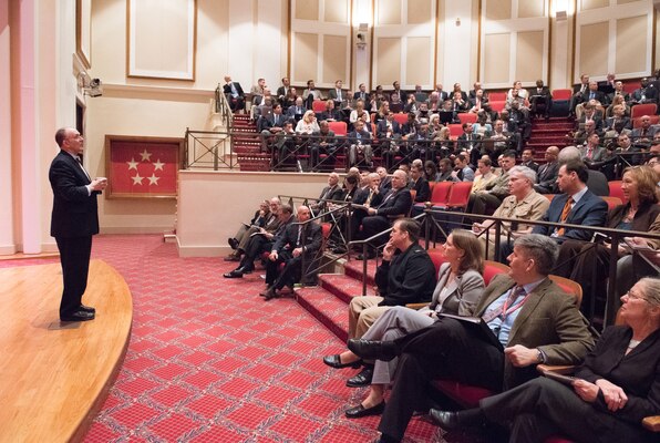 On February 22, 2018, Dr. Eliot Cohen addressed the students of the National War College with a lecture in Roosevelt Hall at Fort McNair in Washington, DC.