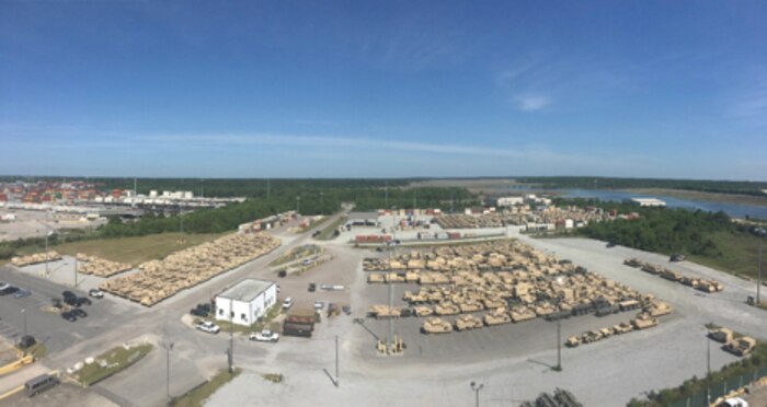 841st TB’s Reception and Staging Operation at TC Dock, Charleston, S.C. (U.S. Army Courtesy Photo)