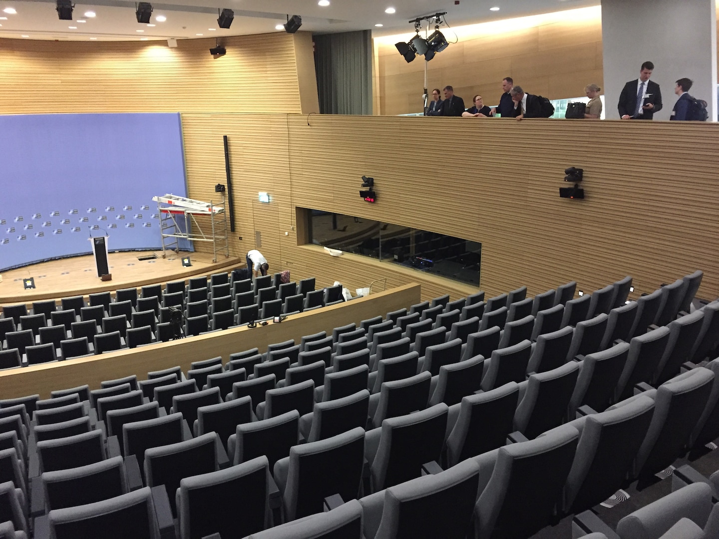 The new press briefing room at the NATO headquarters in Brussels.