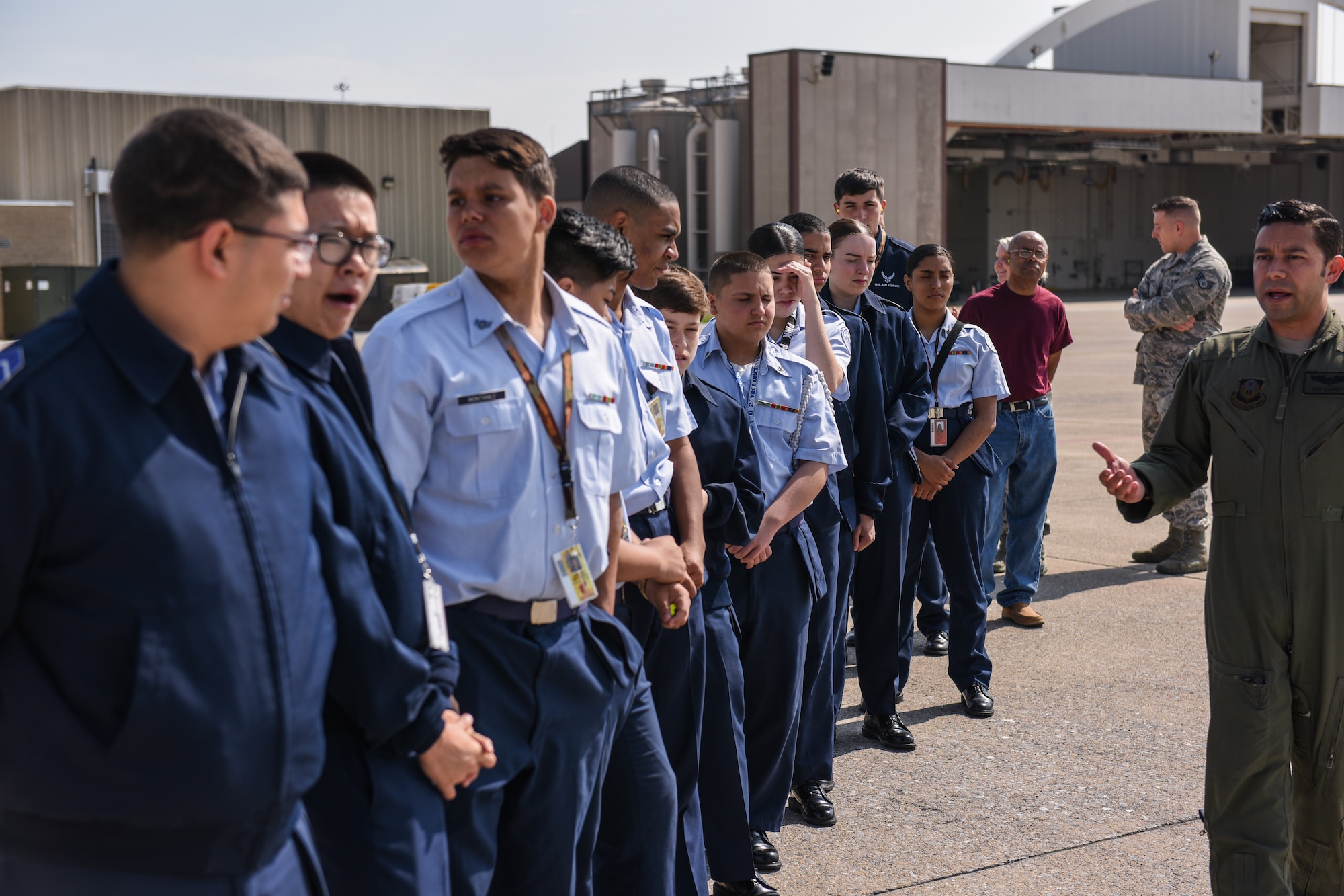 J.P. McCaskey Air Force Junior ROTC cadets tour the 193rd Special Operations Wing.