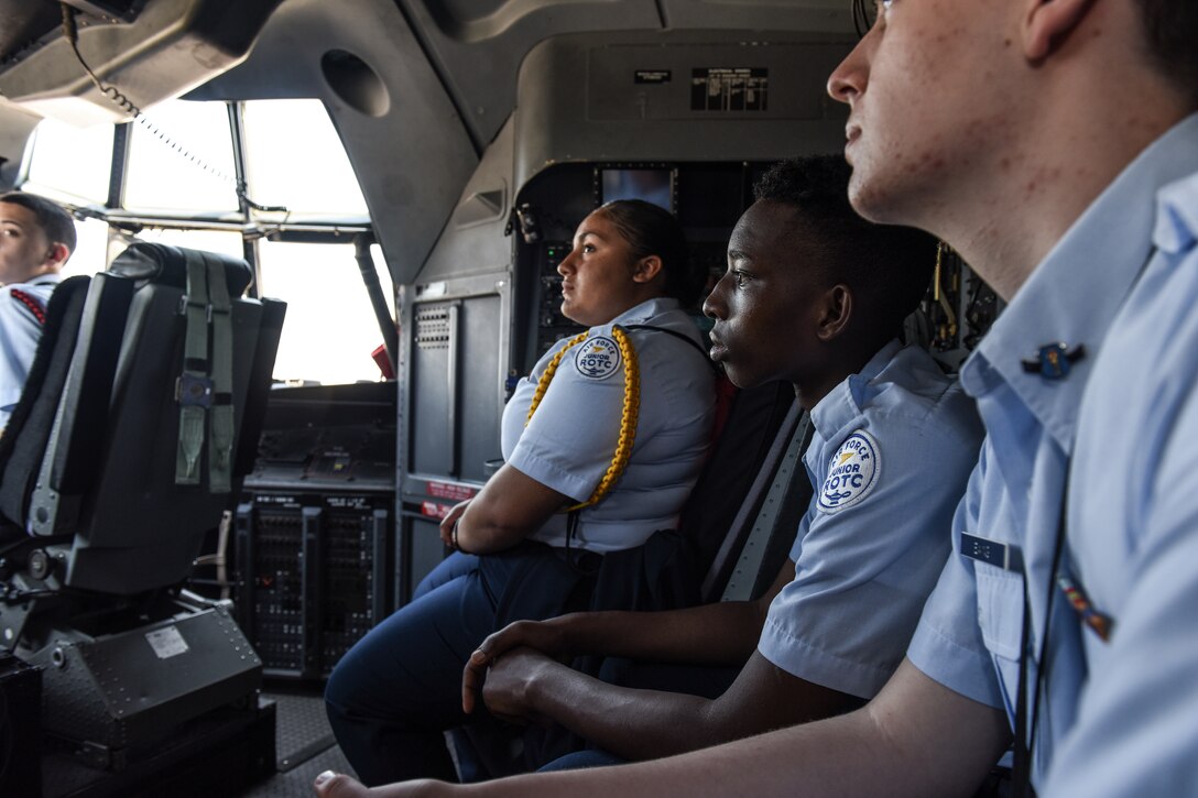 J.P. McCaskey Air Force Junior ROTC cadets visit the 193rd Special Operations Wing.