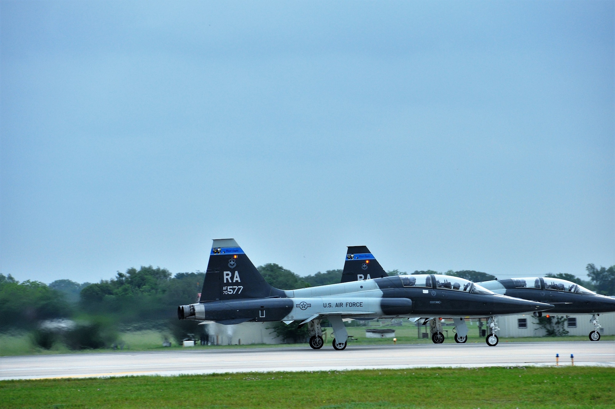 T-38s accomplish a formation takeoff at JBSA-Randolph during the 2018 Cobras in the Sky exercise. (U.S. Air Force photo by Janis El Shabazz)