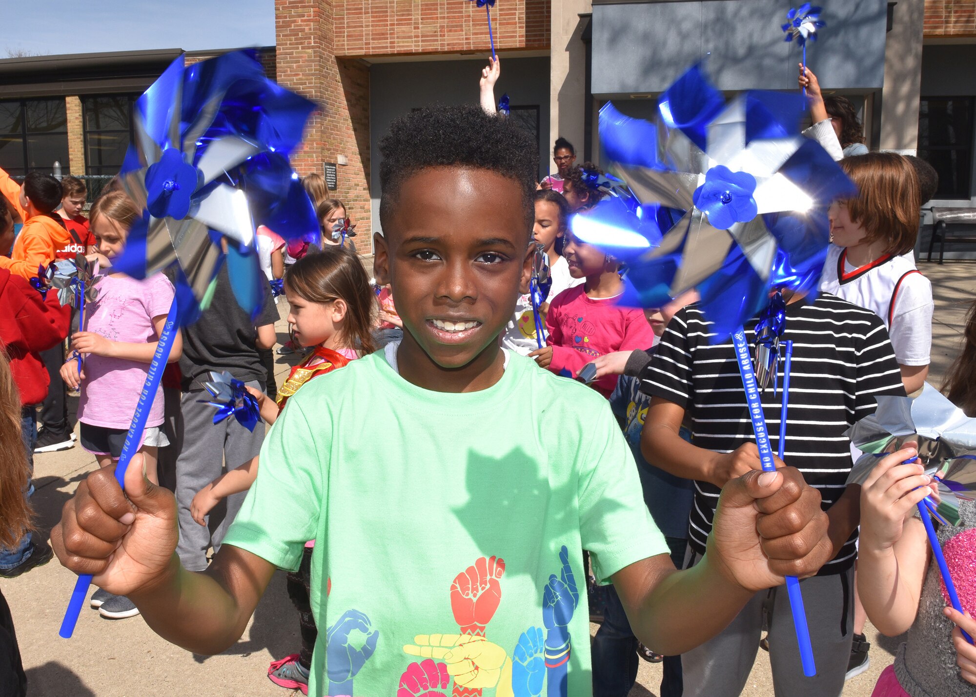 Pinwheel Gardens and Blue Ribbon Trees raise awareness for child abuse