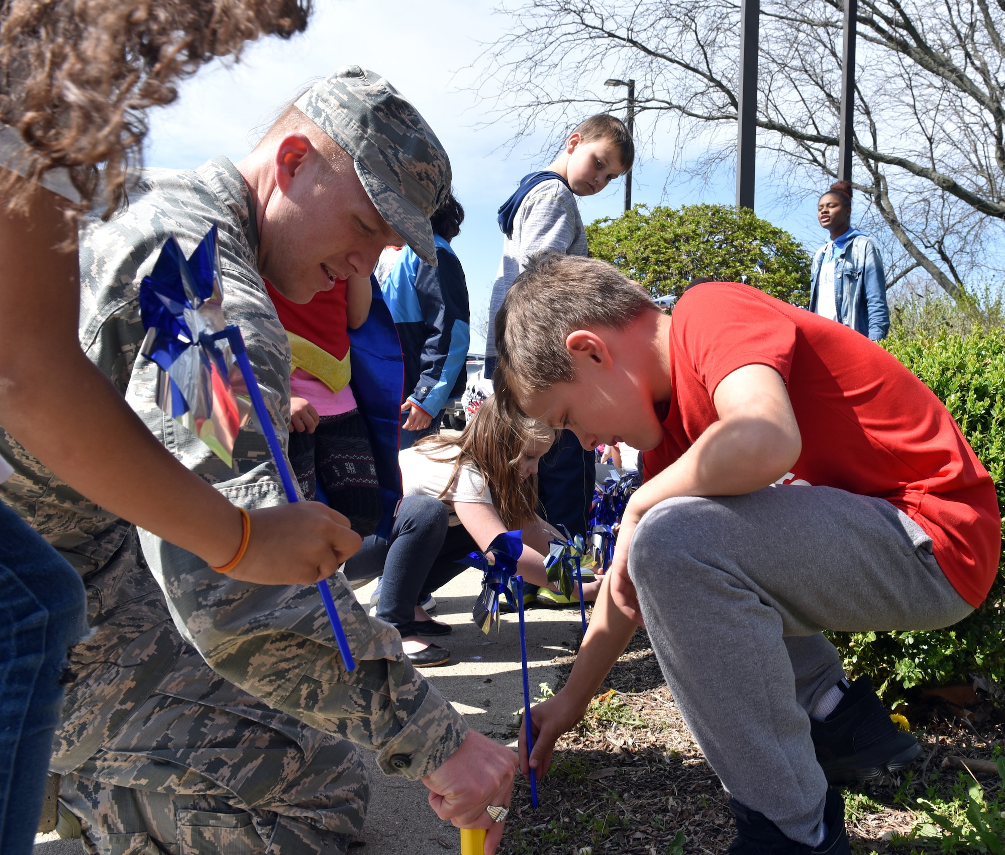 Pinwheel Gardens and Blue Ribbon Trees raise awareness for child abuse