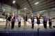 The ribbon is cut to the B-17F Memphis Belle Exhibit during a public ceremony on May 17, 2018: (left to right) Brian Pecon (Memphis Belle Memorial Association President), Col. Susan Richardson, USAF (Ret) (Chairman of the Air Force Museum Foundation Board of Trustees), Thomas Harrison (Student from England), Lt. Gen. Jack Hudson, USAF (Ret) (Museum Director), Lt. Gen. Jacqueline Van Ovost (Air Force Director of Staff), Ms. Grace Ojala (Winner of the Museum’s Writing Competition), Krista Strider (Museum Deputy Director), Joshua Cahoon (Winner of Museum’s Aviation Art Competition).