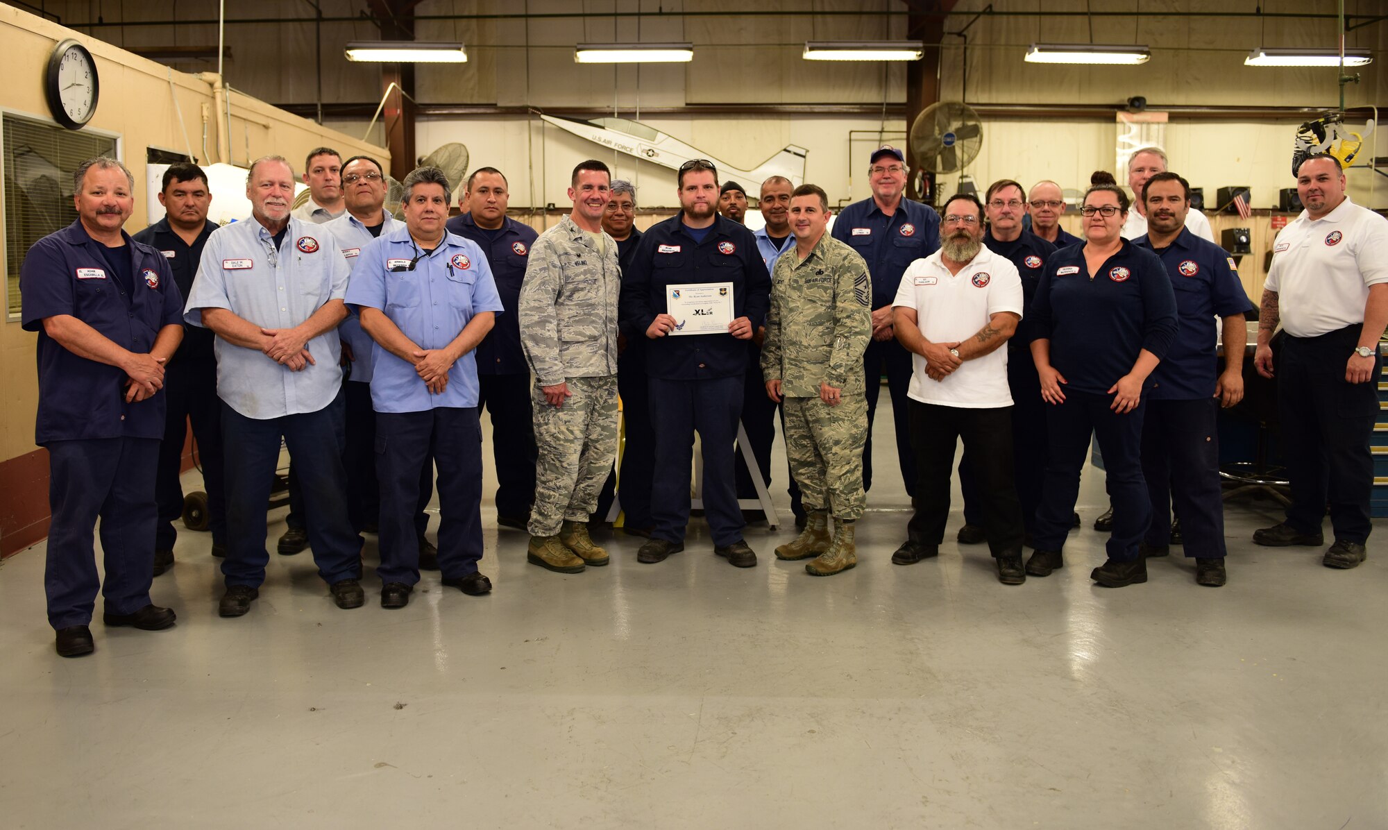 Ryan Anderson, 47th Maintenance Directorate sheet metal technician, was chosen by wing leadership to be the “XLer” of the week, for the week of May 9, 2018, at Laughlin Air Force Base, Texas. The “XLer” award, presented by Col. Charlie Velino, 47th Flying Training Wing commander, is given to those who consistently make outstanding contributions to their unit and the Laughlin mission.