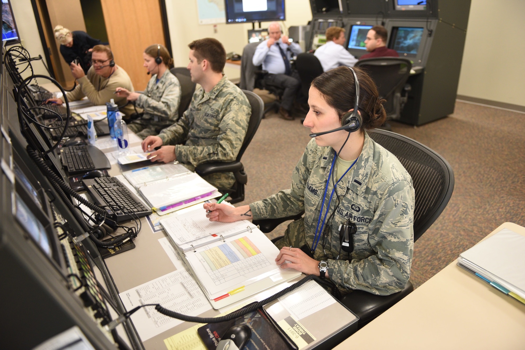 The 30th Operations Support Squadron weather flight supports the InSight mission to Mars on May 5, 2018, Vandenberg Air Force Base, Calif. From prelaunch planning to the launch window of the InSight mission, a majority of the key players and leadership roles were filled by the women of Vandenberg. (U.S. Air Force photo by Tech. Sgt. Jim Araos/Released)