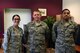 Lt. Col. Kelli R. Moon, commander of the 48th Force Support Squadron, poses with the two winning Airmen at the Airman & Family Readiness Center as part of the 48th Force Support Squadron's "You Got Served" events at Royal Air Force Lakenheath, England, May 8, 2018. During the event Lt. Col. Moon and civilians at the 48th Force Support Squadron Marketing section selected two Airmen to recieve a $10 gift card each.
