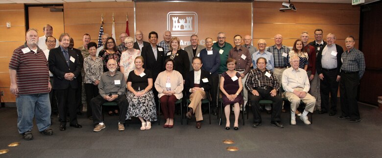 The U.S. Army Corps of Engineers Los Angeles District inducted two retired employees into its Gallery of Distinguished Civilian Employees in a ceremony May 15 at the District headquarters in Los Angeles. Former Executive Assistant Patsy Delgado and former Executive Secretary Jeanne Imamura were this year’s inductees. The induction was in conjunction with the District's annual Retiree Recognition Day. More than three dozen retirees participated in the day's activities, which included a breakfast social, commander's update and catered lunch.