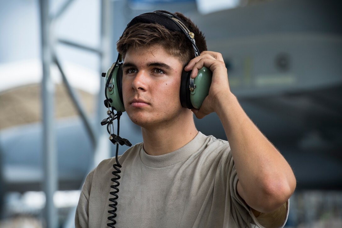 Airman 1st Class Jacob Curry, 23d Aircraft Maintenance Squadron crew chief, performs a preflight systems check prior to launching an A-10C Thunderbolt II, May 17, 2018, at Moody Air Force Base, Ga. Airmen conduct routine training missions in the airspace surrounding Moody to remain current on their tactics and procedures. While helping pilots remain proficient, training also gives crew chiefs and maintainers the opportunity to remain proficient at launching and maintaining the aircraft. (U.S. Air Force photo by Senior Airman Janiqua P. Robinson)