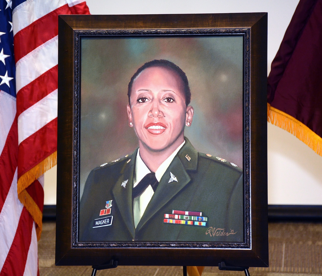 Painting of Lt. Col. Karen Wagner, who lost her life while serving at the Pentagon on 9/11.