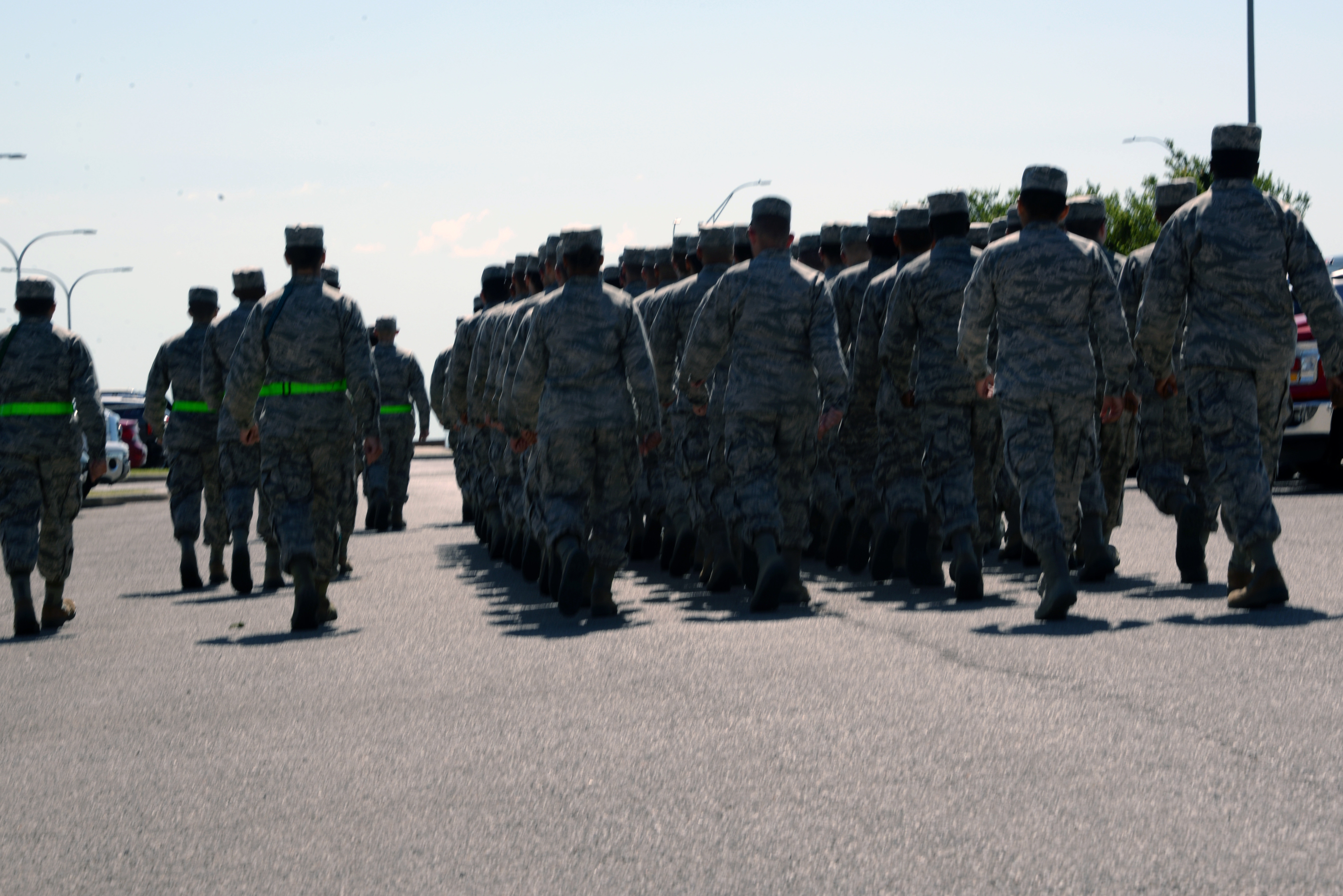 366th Training Squadron march in formation