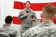 Maj. Wade Smith speaks to attendees of the 94th Aircraft Maintenance Squadron assumption-of-command ceremony held at Dobbins Air Reserve Base, Ga. on May 5, 2018. Smith assumed command of the squadron after serving as the operations officer for the 94th Maintenance Squadron. (U.S. Air Force photo/Senior Airman Josh Kincaid)