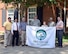 Col. Anthony Sansano, 14th Mission Support Group commander, and members of the 14th Civil Engineer Squadron receive a Tree City USA award May 15, 2018 on Columbus Air Force Base, Mississippi. Columbus AFB is one of a few arboretums in Mississippi. (U.S. Air Force photo by Sharon Ybarra)