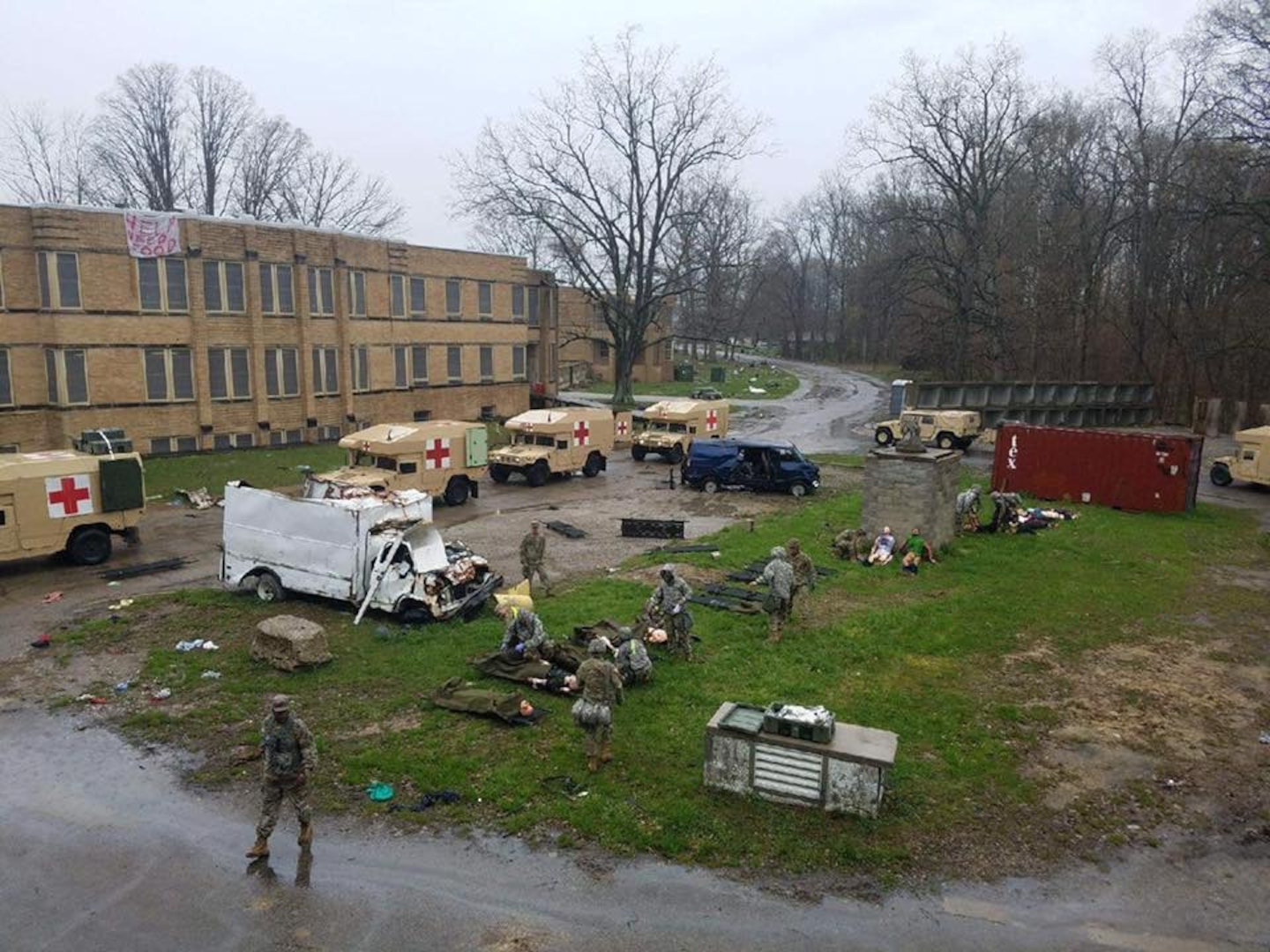 Members of Task Force Medical, one of four task forces attached to the Defense Chemical, Biological, Radiological and Nuclear Response Force (DCRF), conduct medical drills during Vibrant Response 2018 (VR18). Vr18 is an annual exercise that tests Joint Task Force-Civil Support’s and the DCRF’s ability to respond to a catastrophic event. (Official DoD photo by Army Capt. Elizabeth Boggs/released)