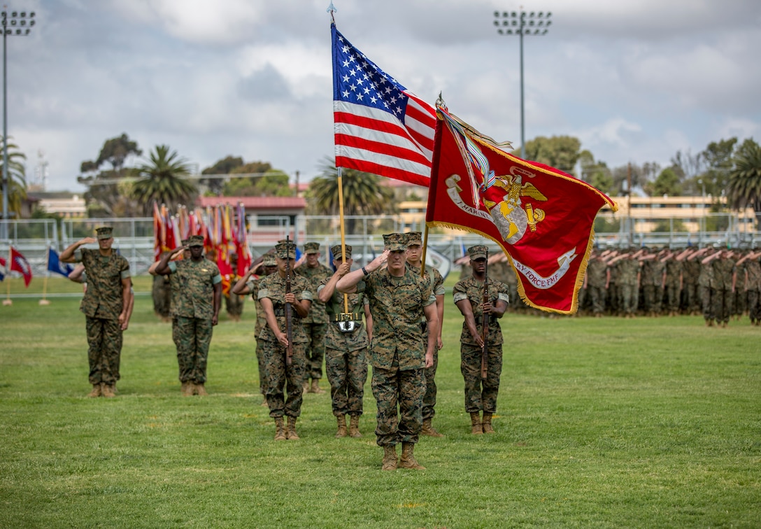 Sgt. Maj. Kasal passes on the sword of office