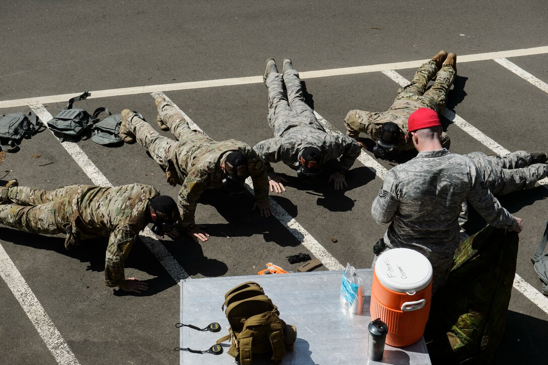 The relay consisted of four-person teams going through seven different stations that test their mental, physical, and endurance limits.
