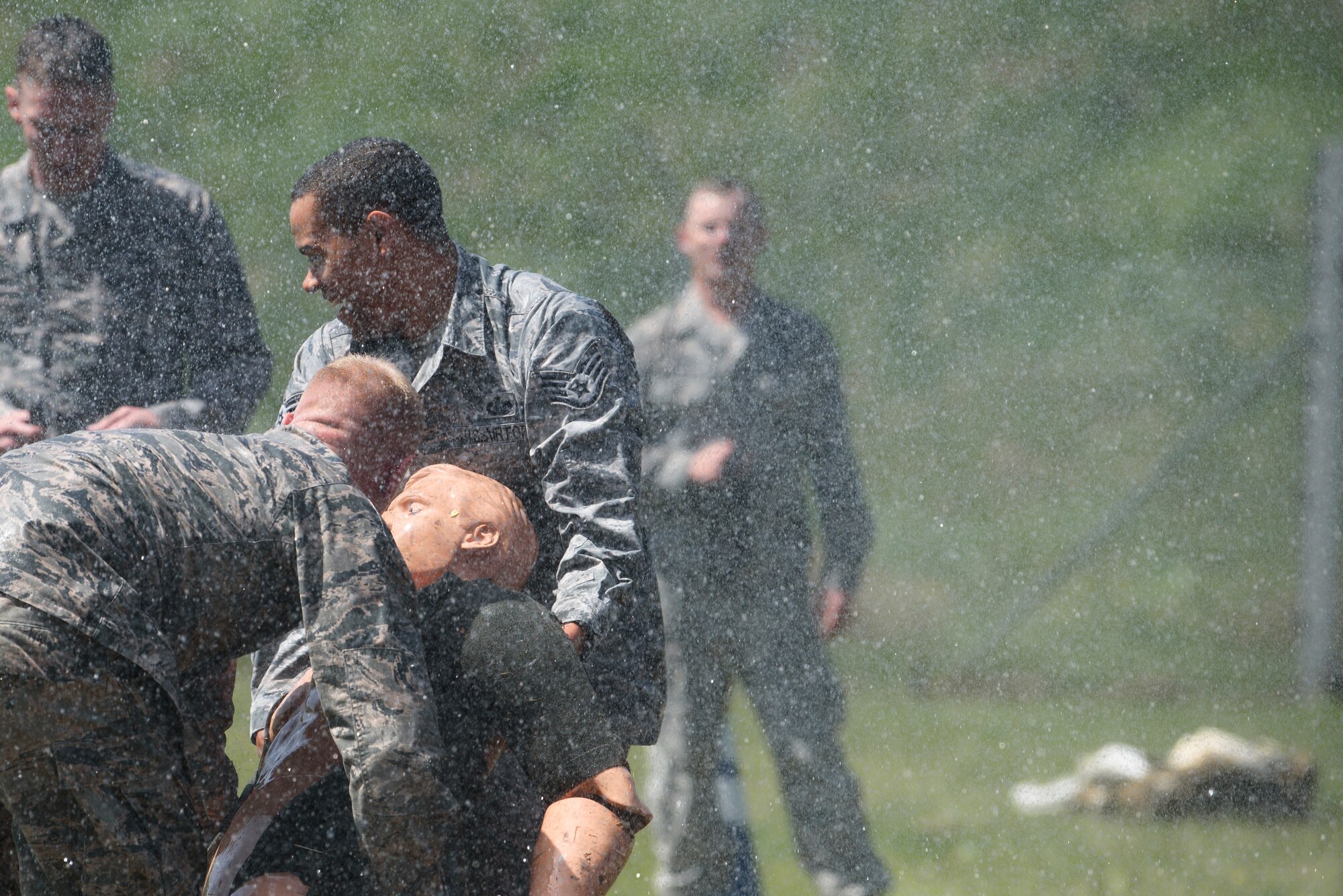 The relay consisted of four-person teams going through seven different stations that test their mental, physical, and endurance limits.
