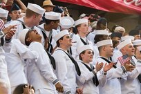 Armed Forces River Parade May 19, 2018, in San Antonio, Texas. . The Armed Forces River Parade is dedicated to the men and women of the United States Armed Forces, and features 26 patriotically-decorated floats representing all branches of military service. The theme for this year was Military City USA, in honor of the rich military history in San Antonio as San Antonio celebrates the city's tricentennial. JBSA military ambassadors represent their services at JBSA events and foster a positive relationship between the military and San Antonio community. (U.S. Air Force photo by Senior Airman Stormy Archer)