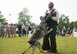 U.S. Air Force Special Investigator Tommy Carter, Detachment 592 Office of Special Investigations, demonstrates 86th Security Forces Squadron military working dog Kobo’s ability to apprehend an individual during Police Week 2018 on Ramstein Air Base, Germany, May 14, 2018. Eight Kaiserslautern Military Community law enforcement units and approximately 500 personnel participated in a variety of events throughout Police Week to honor those who died in the line of duty, and raised money for the families of those affected. (U.S. Air Force photo by Senior Airman Elizabeth Baker)