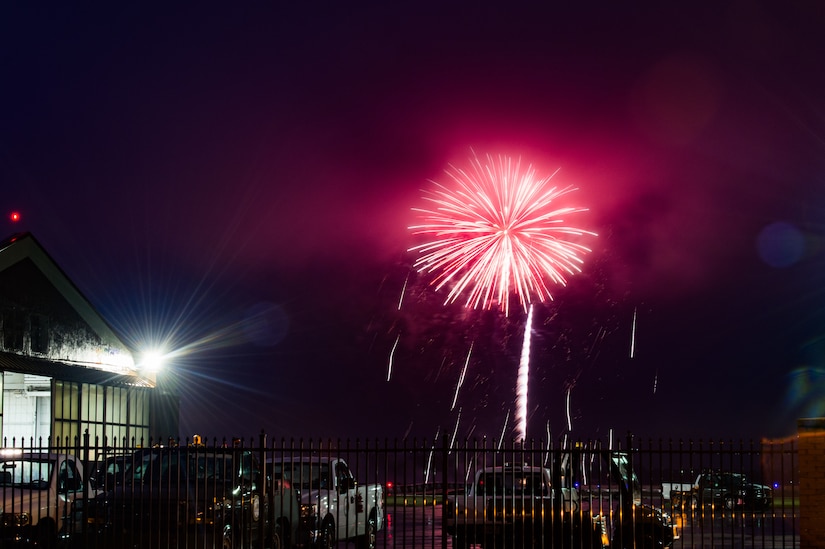 Fireworks light up the sky at end of the first day of Air Power over Hampton Roads JBLE Air and Space Expo at Joint Base Langley-Eustis, Va., May 18, 2018.