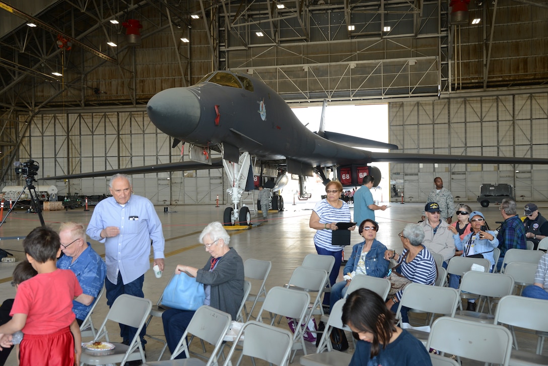 The 2018 Military Retiree Appreciation Day took place in Hangar 1210 with a B-1 Lancer on display for the event this year. (U.S. Air Force photo by Laura Motes)