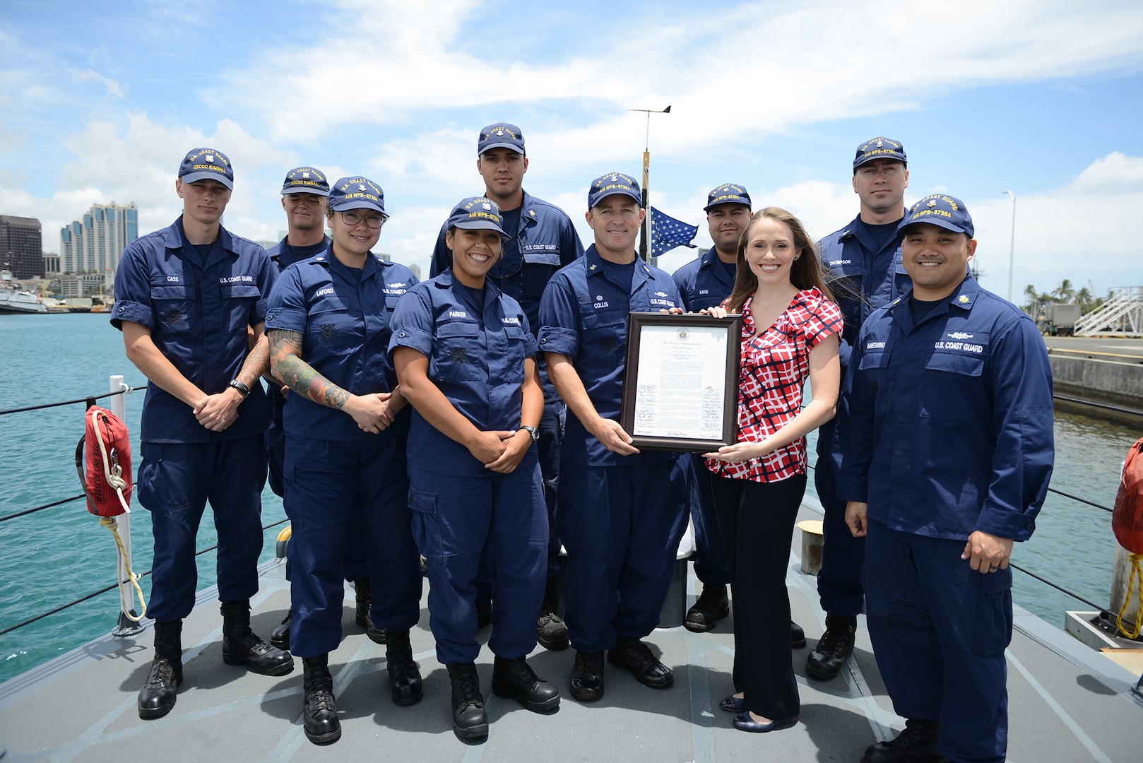Coast Guard hosts Rep. Matusmoto, receives National Safe Boating Week proclamation in Hawaii