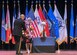 U.S. Army Maj. Gen. Paul Benenati, Training and Doctrine Command deputy chief of staff, and Renice Zimmerman, Gold Star family member, lay a wreath at the Bronze Cross Memorial table display during the Bronze Cross Memorial and Wreath Laying Ceremony at Joint Base Langley-Eustis, Virginia, May 19, 2018. The wreath is laid to honor the fallen, symbolizing that they will never be forgotten. (U.S. Air Force photo by Beverly Joyner)