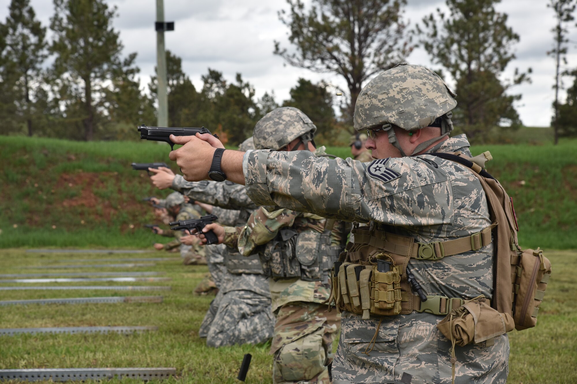Staff Sgt. Adam Witte, 114th Maintenance Squadron electronic countermeasures technician, participates in The State Command Sergeant Major’s Outdoor Match May 18, 2018 at Camp Rapid, S.D.