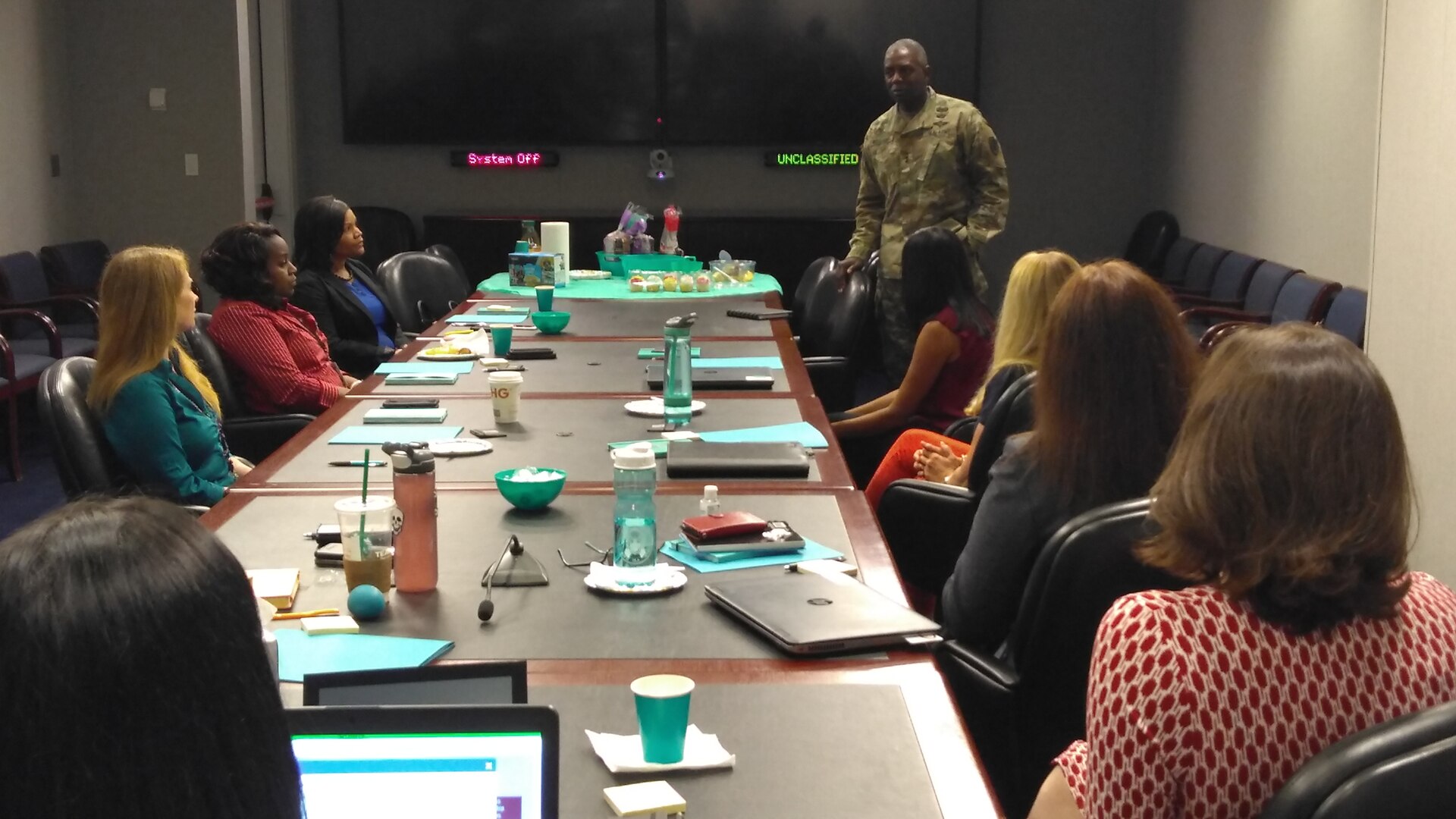 DLA Director Army Lt. Gen. Darrell Williams addresses the 2018 SARC Workshop, where coordinators from across DLA discussed trends and techniques. Photo by John Bell.