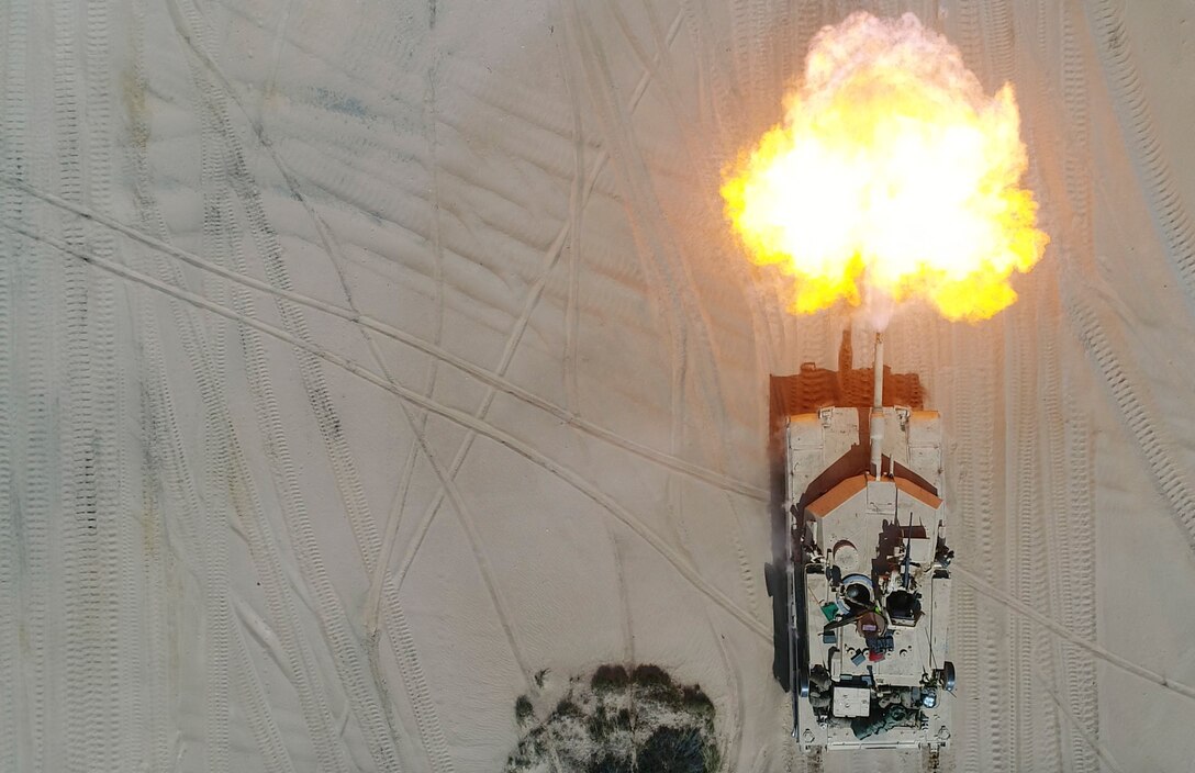 U.S. Marines with Bravo Company, 4th Tank Battalion, fire the M1A1 Abrams tank during a live-fire exercise as part of Exercise Arrow 18 in Pohjankangas Training Area near Kankaanpaa, Finland, May 15, 2018. Exercise Arrow was an annual Finnish multi-national exercise with the purpose of training with mechanized infantry, artillery, and mortar field training skills in a live-fire exercise. This is the first year the Marine Corps is participating in this exercise and the first time the M1A1 Abrams tanks have been in Finland. (U.S. Marine Corps photo by Staff Sgt. Marcin Platek)