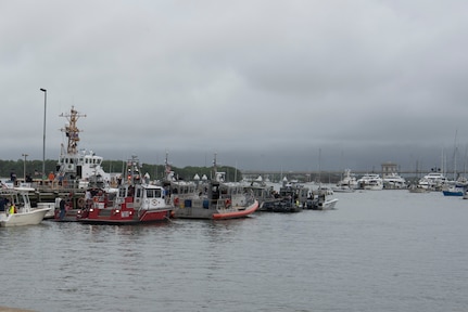 U.S. Coast Guard and local maritime boats and vessels float along the docks during an open house at Coast Guard Sector Charleston, S.C., May 19, 2018.