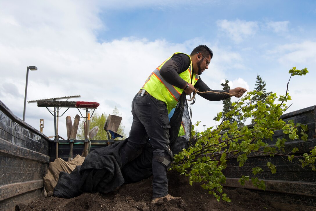 JBER treeplanting ceremonies honor Arbor Day, life of volunteer Jill