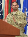 Guest speaker Maj. Anish Patel, Medical Director of the Inflammatory Bowel Disease Clinic at Brooke Army Medical Center, reflected on his family’s experiences immigrating to the United States, growing up as an Indian American, and his experience as a physician in the U.S. Army.