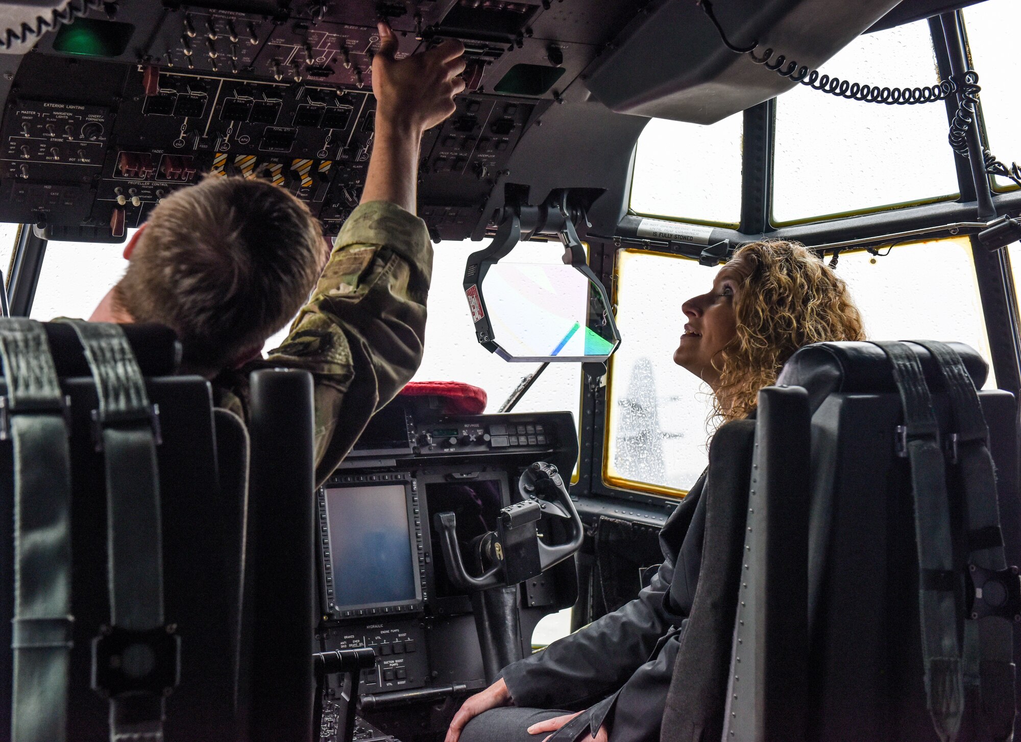 Area guidance counselors tour the 193rd Special Operations Wing.