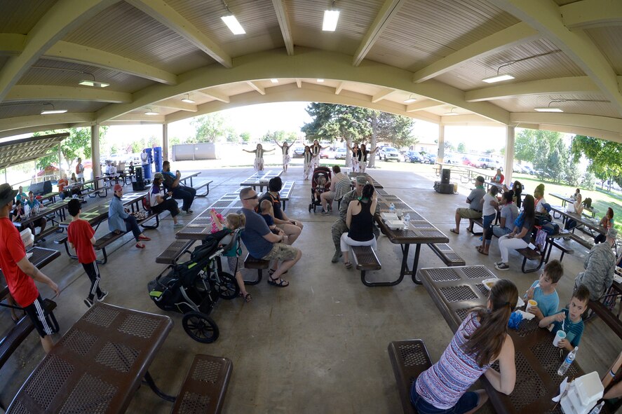 The Hawaiian Sway dance group performs traditional Polynesian cultural dances at the American Asian Pacific Islander Festival, May 17, 2018, at Hill Air Force Base, Utah. The annual AAPI Festival, held at Centennial Park allowed visitors to experience and enjoy traditional foods, while celebrating the rich, diverse cultures of Asia and the Islands with dances and entertainment. (U.S. Air Force photo by Todd Cromar)