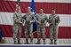 Col. Bryan Cook (left), 944th Fighter Wing commander, presents the 2017 Air Force Reserve Command Chaplain Corps Awards to the 944 FW Chaplain team during a commander's call, May 5.