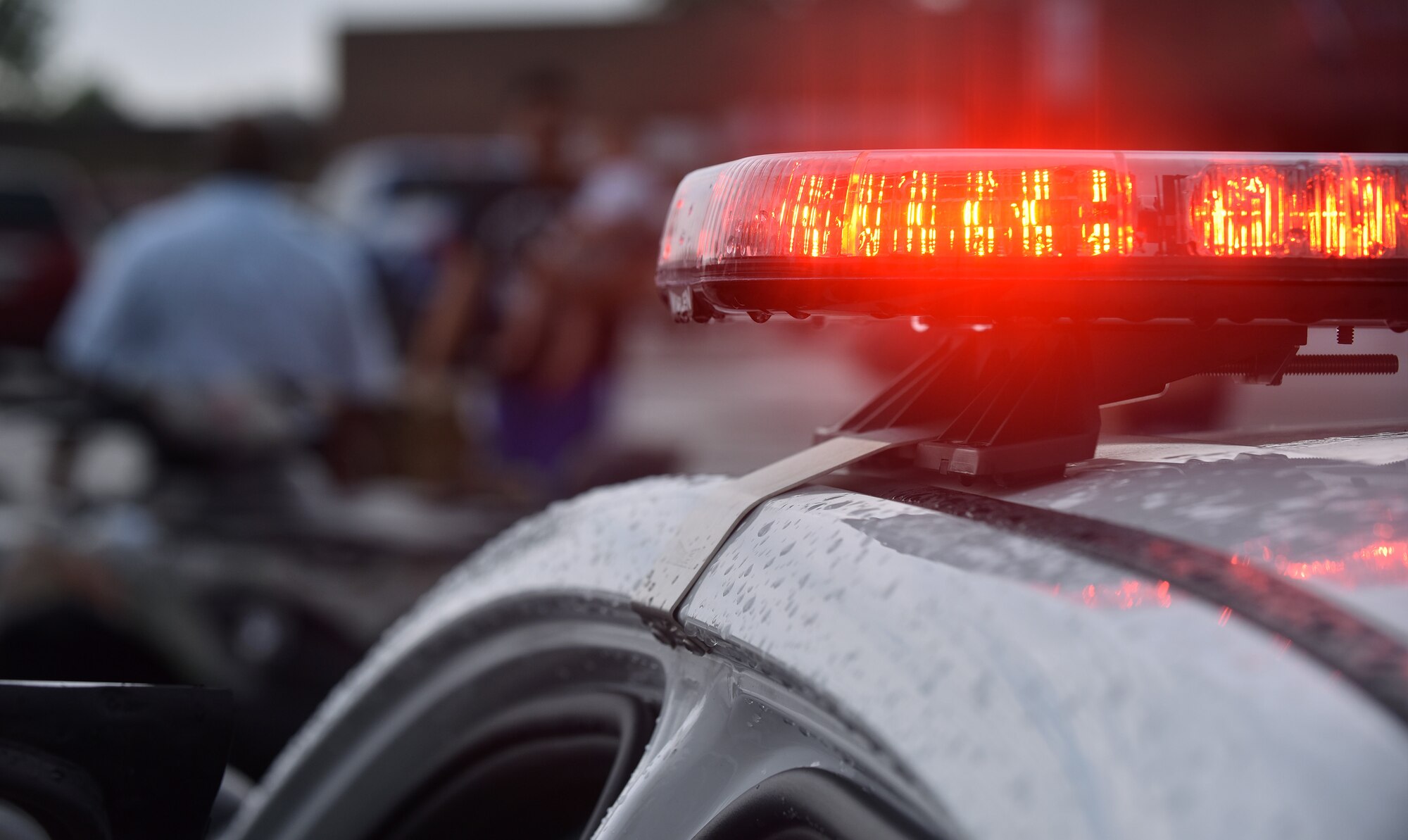 A response vehicle assigned to the 509th Security Forces Squadron has its lights flashed by a Whiteman youth during Police Week, May 17, 2018, at Whiteman Air Force Base, Mo.