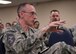 Chief Master Sgt. Lee Mills, 92nd Air Refueling Wing command chief asks a question to the lower tier Airmen providing mentorship during a reverse mentorship session at Fairchild Air Force Base, May 4, 2018. Col. Scot Heathman, 92nd Air Refueling Wing vice commander, hosted a reverse mentorship to better enhance professional relationships with junior members through greater understanding of their needs, perspective and knowledge (U.S. Air Force photo/Senior Airman Ryan Lackey)