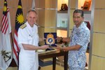 Vice Adm. Phil Sawyer, commander, U.S. 7th Fleet met with his Royal Malaysian Navy counterpart, Vice Adm. Dato’ Syed Zahiruddin Putra Bin Osman during bilateral staff talks in Kinabalu, Malaysia.
