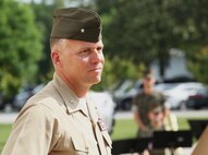 Brig. Gen. Eric. E. Austin, Deputy Commander, U.S. Marine Corps Forces Command, was frocked by Lt. Gen. Mark A. Brilakis, Commander, MARFORCOM, at a promotion ceremony at MARFORCOM headquarters, Naval Support Activity Hampton Roads, Va., May 23. The frocking ceremony, a Naval tradition dating back to 1802, was attended by family, friends and service members from near and far.