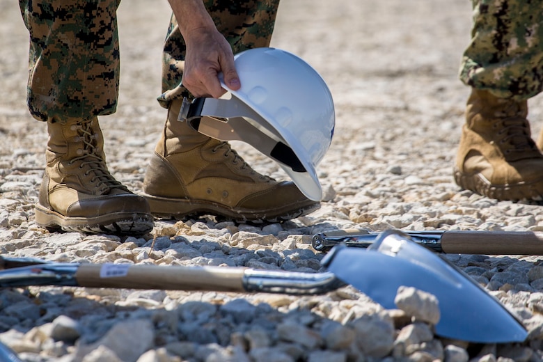 U.S. Marine Col. Steven J. White, the commanding officer of 23rd Marine Regiment, 4th Marine Division, participates in the groundbreaking ceremony of a brand new Reserve Training Center hosting Company E, 2nd Battalion, 24th Marines, 23rd Marine Regiment, 4th Marine Division, and the Navy Operational Support Center in Des Moines, Iowa, May 24, 2018.