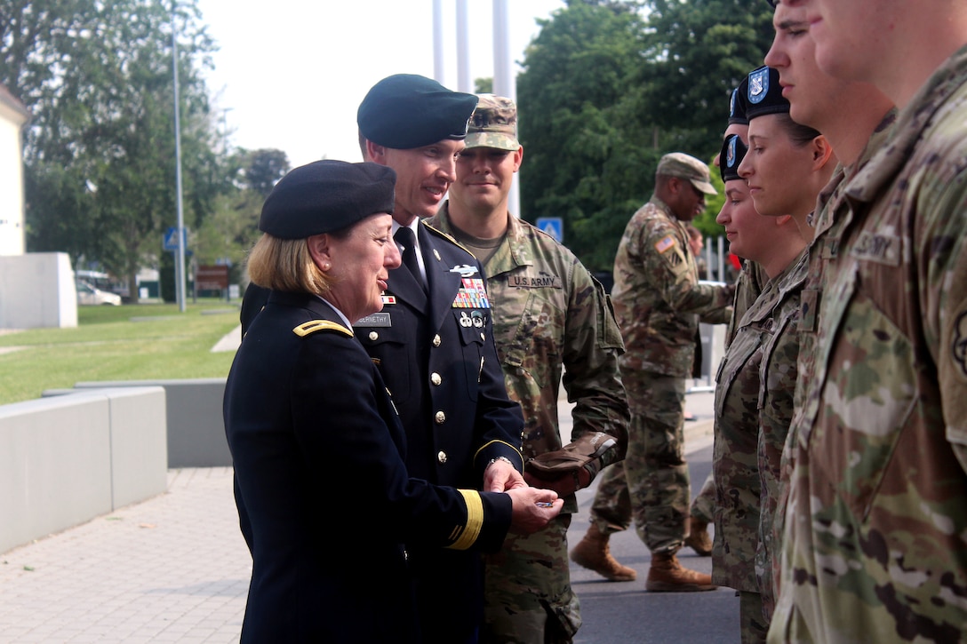 Brig. Gen. Kate Leahy at USAREUR Memorial Day ceremony