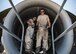 Senior Airman Cory Woodford, 5th Expeditionary Air Mobility Squadron aerospace propulsion journeyman and Senior Airman Clayton Cahoon, 5th EAMS crew chief, replace rotor blades on a C-17 Globemaster III aircraft May 17, 2018, at an undisclosed location in Southwest Asia. The primary mission of the C-17 here is to provide rapid strategic delivery of troops and various types of cargo to bases throughout the U.S. Central Command area of responsibility. (U.S. Air Force photo by Staff Sgt. Christopher Stoltz)