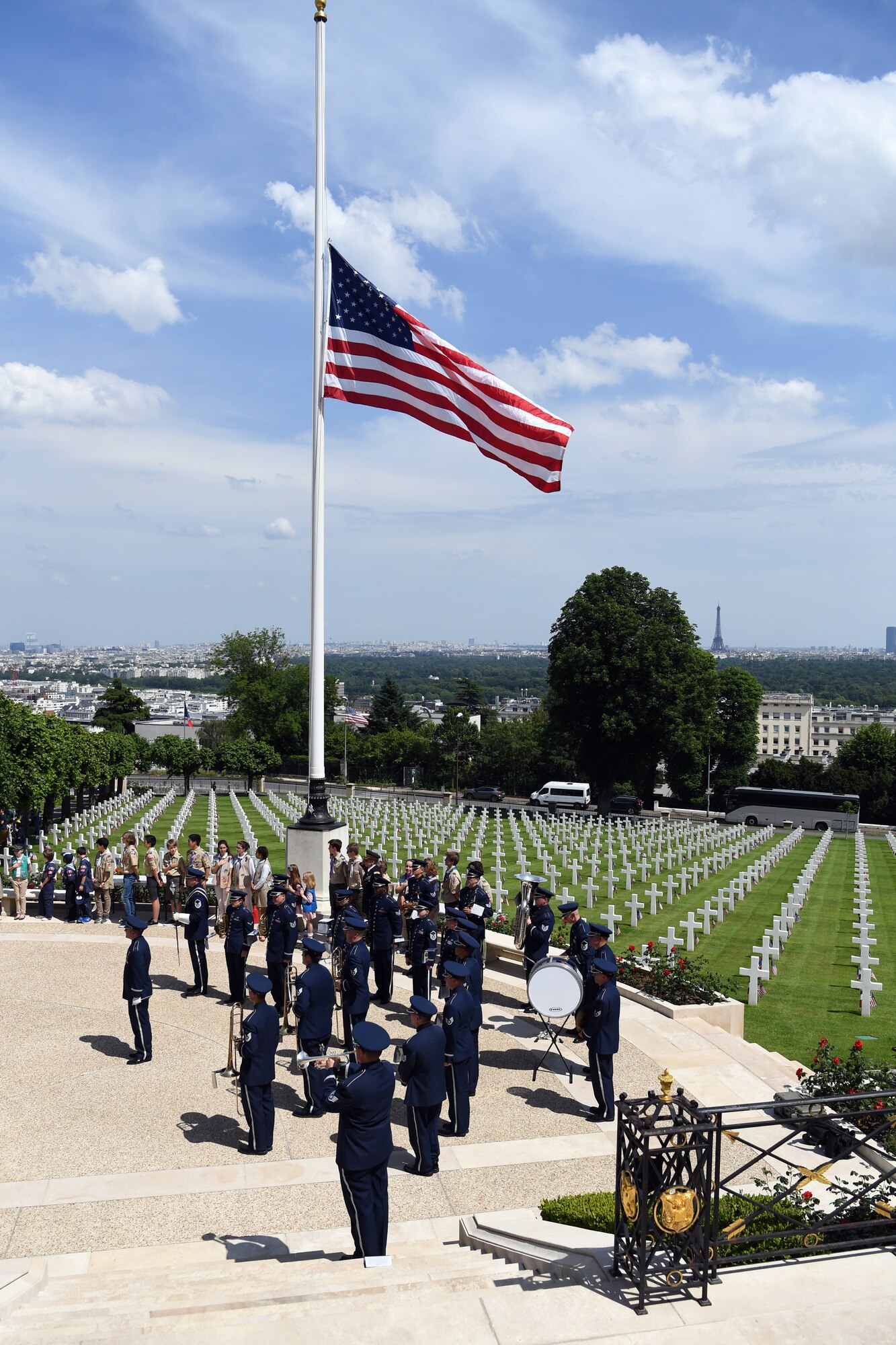 U.S. Air Forces in Europe Band performs at Suresnes American Cemetery