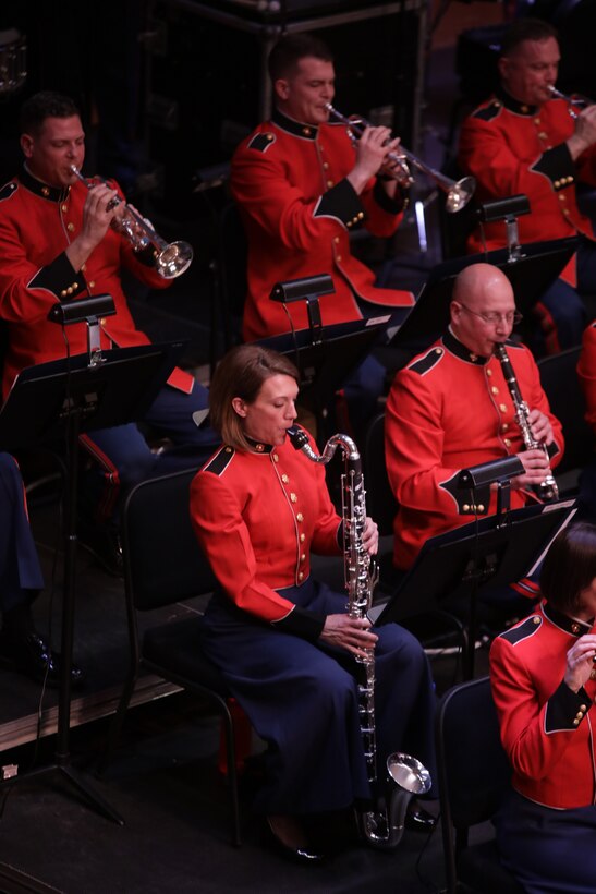 On April 15, 2018, the Marine Chamber Orchestra presented a Young People's Concert with guest Bob McGrath from Sesame Street at the Rachel M. Schlesinger Concert Hall and Arts Center in Alexandria, Va.  (U.S. Marine Corps photo by Master Sgt. Amanda Simmons/released)