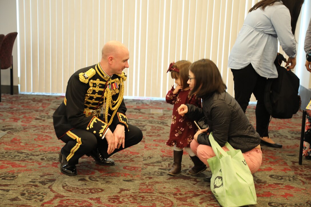 On April 15, 2018, the Marine Chamber Orchestra presented a Young People's Concert with guest Bob McGrath from Sesame Street at the Rachel M. Schlesinger Concert Hall and Arts Center in Alexandria, Va.  (U.S. Marine Corps photo by Master Sgt. Amanda Simmons/released)
