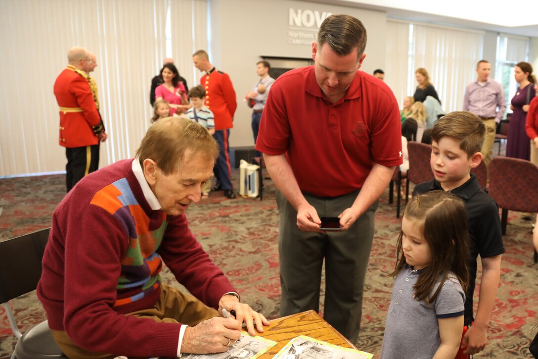 On April 15, 2018, the Marine Chamber Orchestra presented a Young People's Concert with guest Bob McGrath from Sesame Street at the Rachel M. Schlesinger Concert Hall and Arts Center in Alexandria, Va.  (U.S. Marine Corps photo by Master Sgt. Amanda Simmons/released)