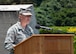 U.S. Air Force Staff Sgt. Chelsea Skaggs, 18th Logistics Readiness Squadron Travel Management Office passenger travel supervisor, gives open remarks during a Memorial Day ceremony May 25, 2018, at Kadena Air Base, Japan. Members of Team Kadena gathered to remember and honor U.S. service members who paid the ultimate sacrifice for their country. (U.S. Air Force photo by Staff Sgt. Micaiah Anthony)