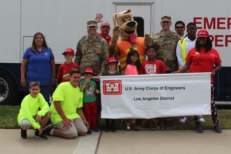 Maj. Scotty Autin, deputy district commander for the U.S. Army Corps of Engineers Los Angeles District. “Yes we are ready to have fun,” shouted the group of LA District team members and their families assembled and ready to walk in the two-mile parade route May 19 as participants in the 59th annual City of Torrance Armed Forces Day parade.